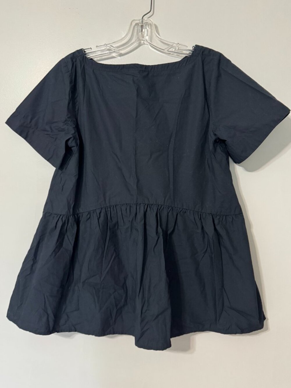 MAEVE BY ANTHROPOLOGIE Navy Cotton Peplum Top - Picture 2 of 7